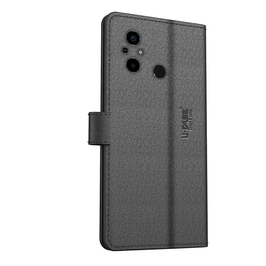 U-CASE Flip Cover for Xiaomi Poco C55/ Redmi 12C Vegan Foldable Stand & Pocket Magnetic Closure - Aibex