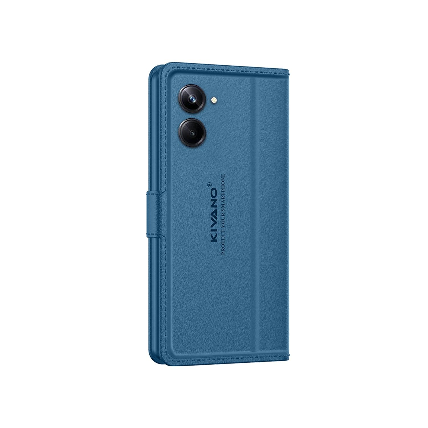 Leather Wallet Case for Realme 10 Pro 5G ?Stylish Flip Folio Cover with Card Holder, Stand -KIVANO LUXE - Aibex