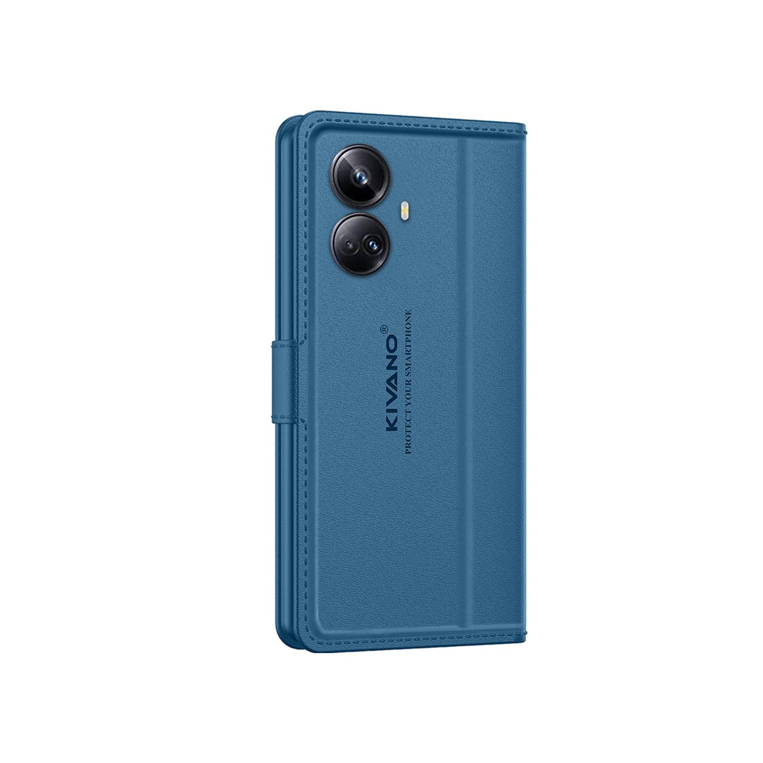 Leather Wallet Case for Realme 10 Pro Plus 5G ?Stylish Flip Folio Cover with Card Holder, Stand -KIVANO LUXE - Aibex