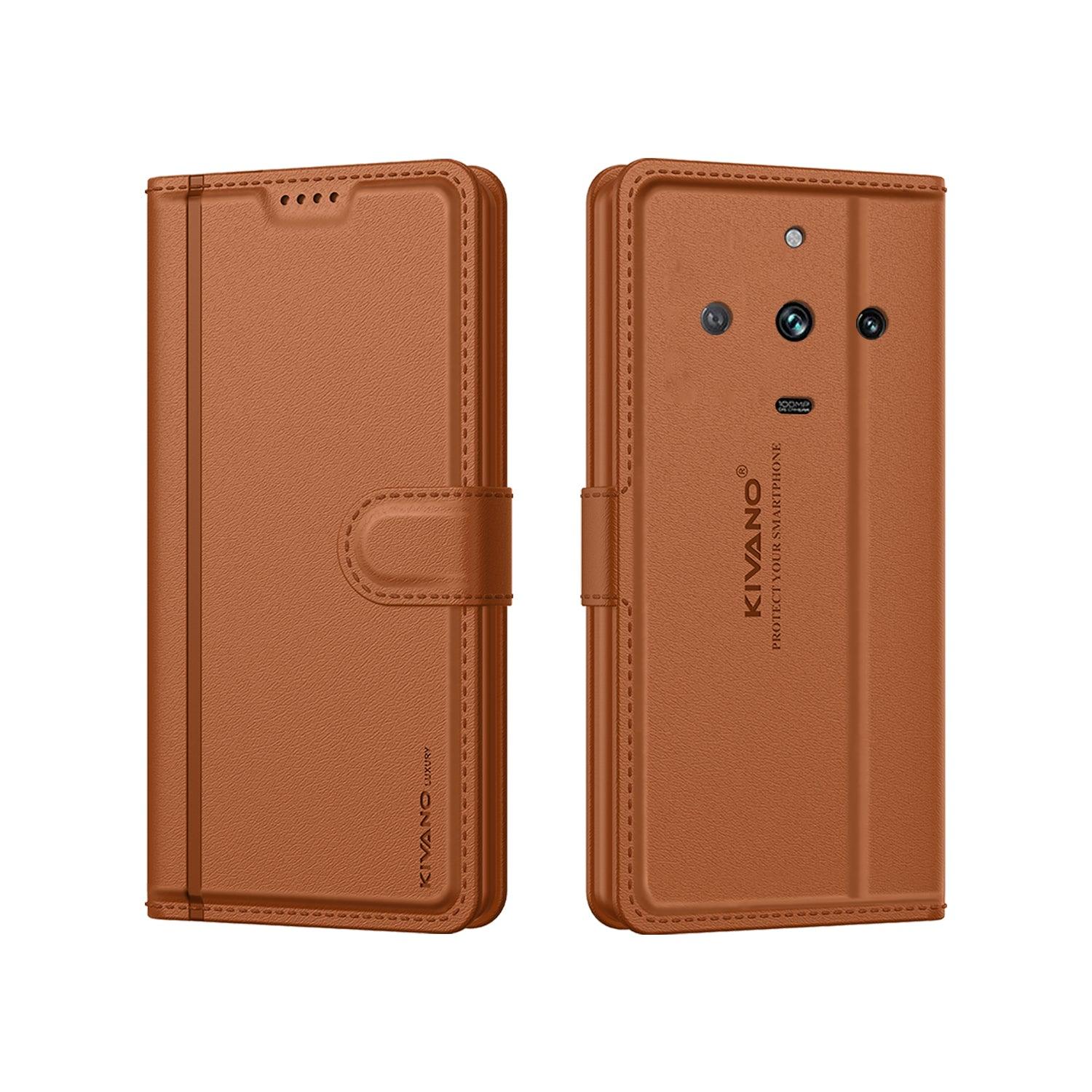 Leather Wallet Case for Realme 11 Pro 5G / Realme Narzo 60 Pro 5G / Realme 11 Pro Plus 5G ?Stylish Flip Folio Cover with Card Holder, Stand -KIVANO LUXE - Aibex