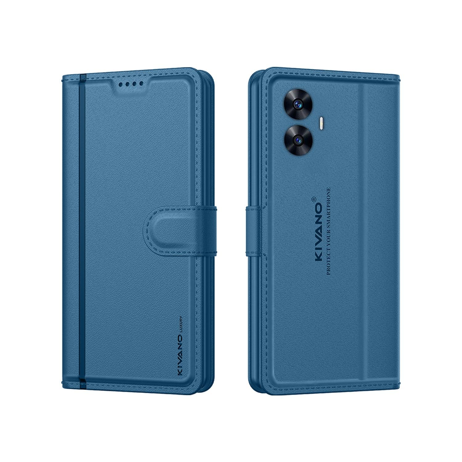 Leather Wallet Case for Realme C55/ Realme Narzo N55 ?Stylish Flip Folio Cover with Card Holder, Stand -KIVANO LUXE - Aibex