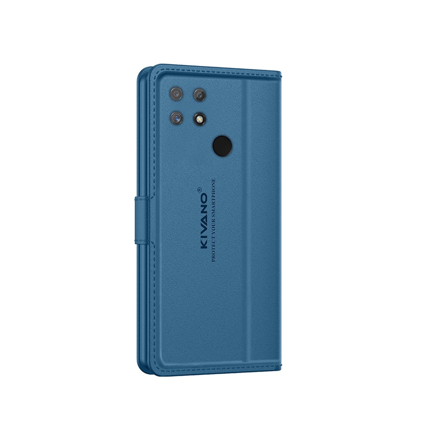 Leather Wallet Case for Realme Narzo 50A ?Stylish Flip Folio Cover with Card Holder, Stand -KIVANO LUXE - Aibex