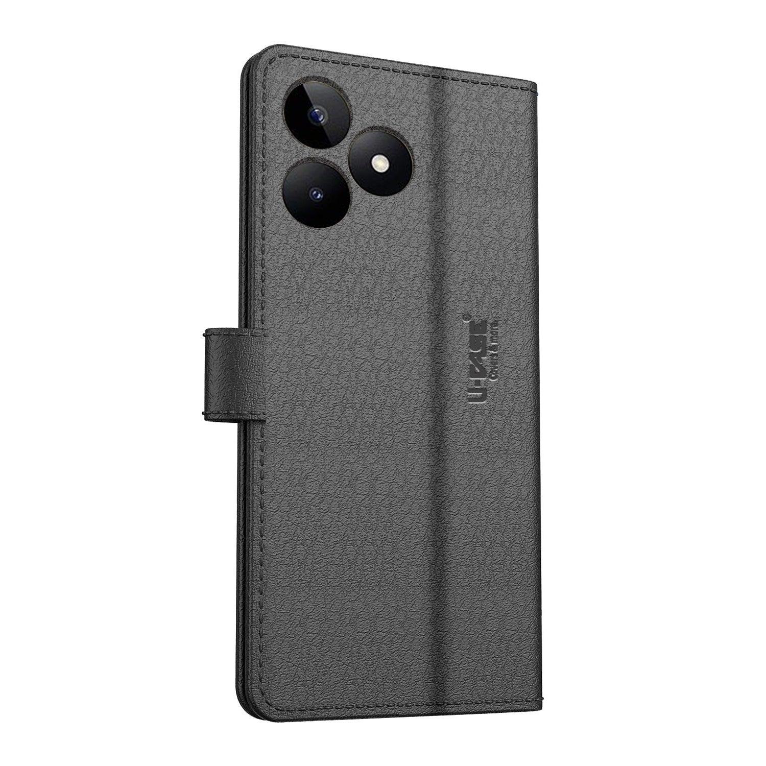 U-CASE Magnetic Flip Cover for Realme Narzo N53 / Realme C53 / Realme C51 Vegan Foldable Stand & Pocket Magnetic Closure - Aibex