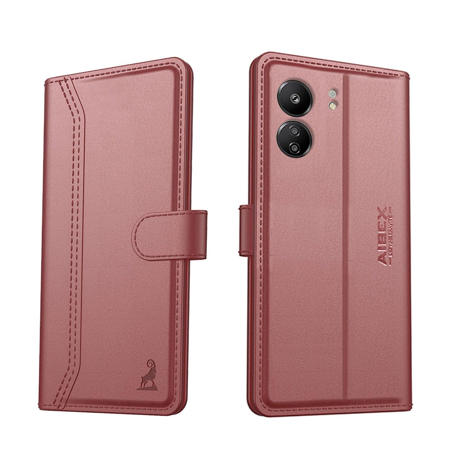 Xiaomi Redmi 13C / Poco C65 Aibex PU Leather Flip Cover Foldable Stand & Pocket Magnetic Closure - Aibex