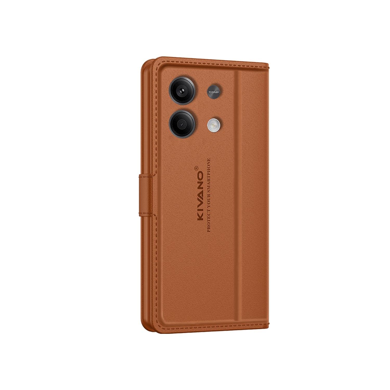 Leather Wallet Case for Xiaomi Redmi Note 13 Pro 5G ?Stylish Flip Folio Cover with Card Holder, Stand, and RFID Protection -KIVANO LUXE - Aibex