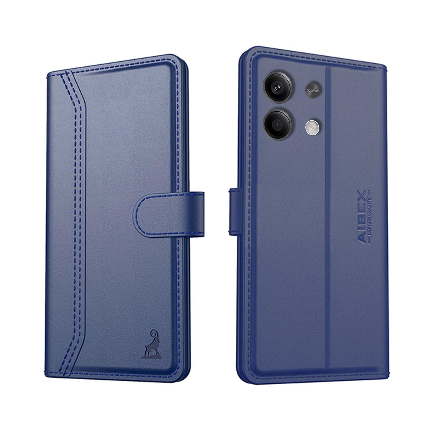 Xiaomi Redmi Note 13 5G Aibex PU Leather Flip Cover Foldable Stand & Pocket Magnetic Closure - Aibex
