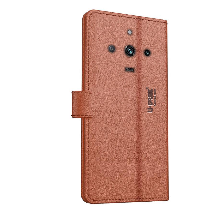 U-CASE Flip Cover for Realme 11 Pro 5G /Realme Narzo 60 Pro 5G / Realme 11 Pro Plus 5G Vegan Foldable Stand & Pocket Magnetic Closure - Aibex