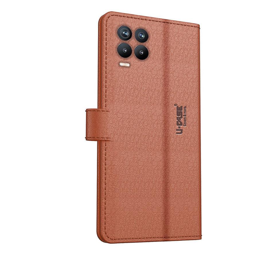 U-CASE Flip Cover for Realme 8 Vegan Foldable Stand & Pocket Magnetic Closure - Aibex