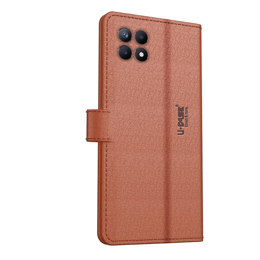 U-CASE Flip Cover for Realme 8i/ Realme Narzo 50 Vegan Foldable Stand & Pocket Magnetic Closure - Aibex