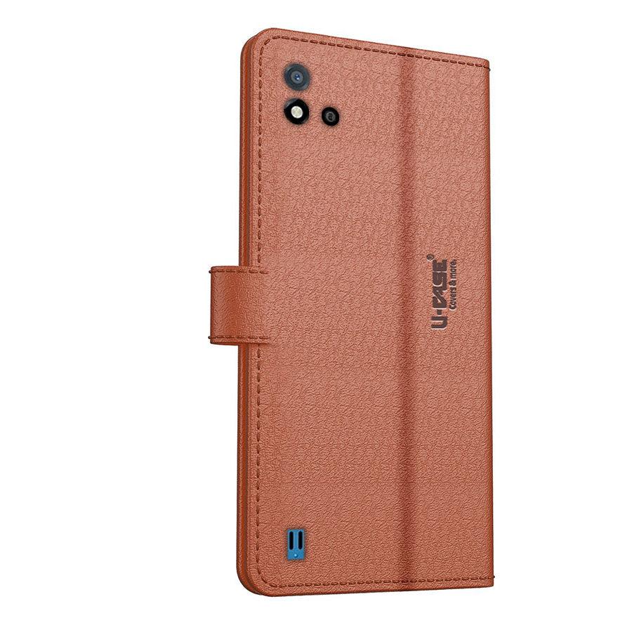 U-CASE Flip Cover for Realme C20 Vegan Foldable Stand & Pocket Magnetic Closure - Aibex