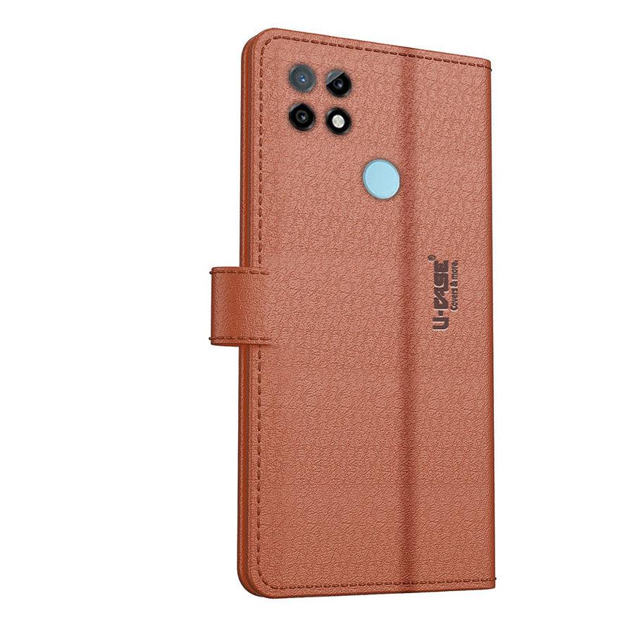 U-CASE Flip Cover for Realme C21 Vegan Foldable Stand & Pocket Magnetic Closure - Aibex