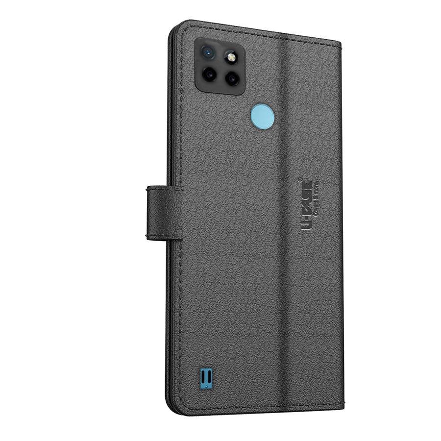 U-CASE Magnetic Flip Cover for Realme C25Y / C21Y Vegan Foldable Stand & Pocket Magnetic Closure - Aibex