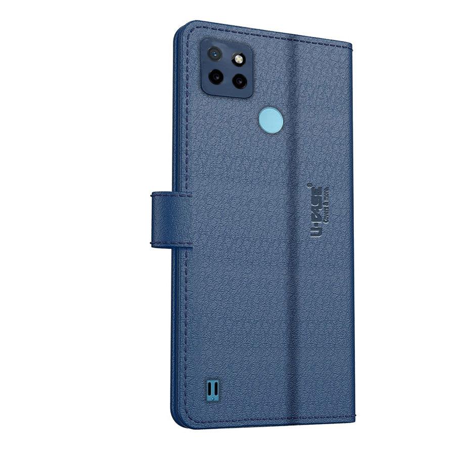 U-CASE Magnetic Flip Cover for Realme C25Y / C21Y Vegan Foldable Stand & Pocket Magnetic Closure - Aibex