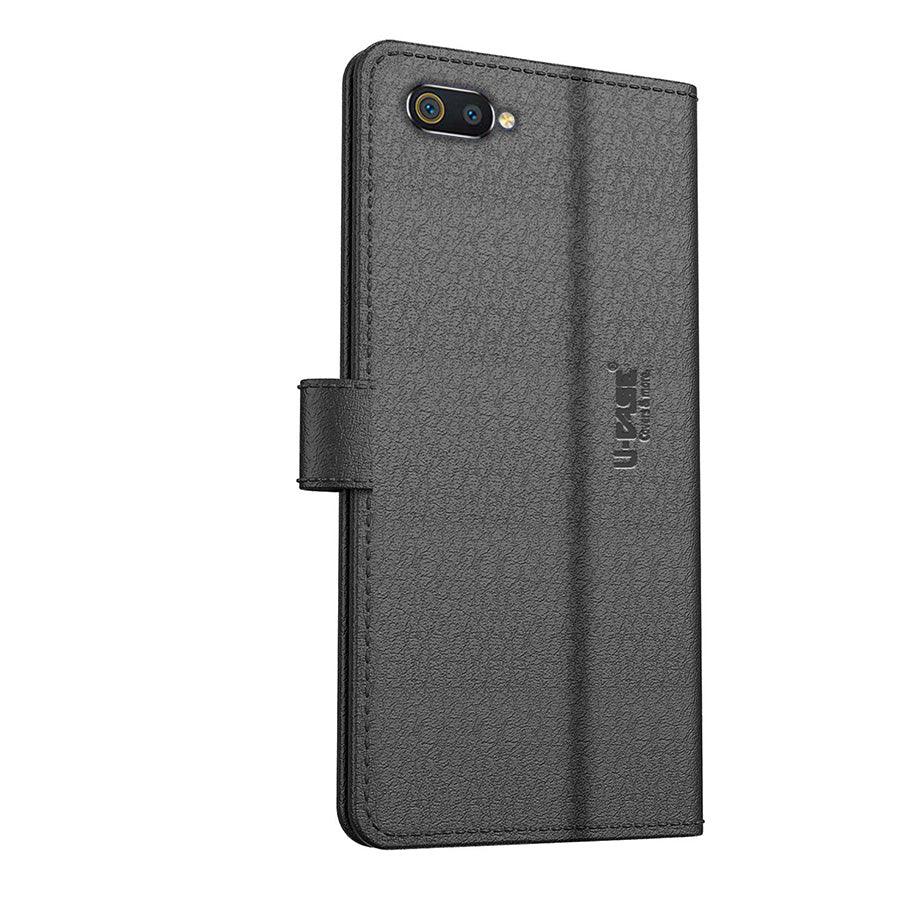 U-CASE Flip Cover for Realme C2 / Oppo A1k Vegan Foldable Stand & Pocket Magnetic Closure - Aibex