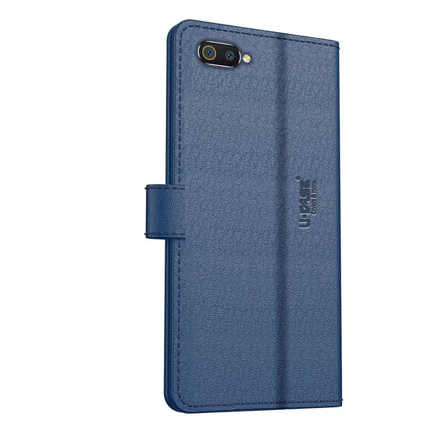 U-CASE Flip Cover for Realme C2 / Oppo A1k Vegan Foldable Stand & Pocket Magnetic Closure - Aibex
