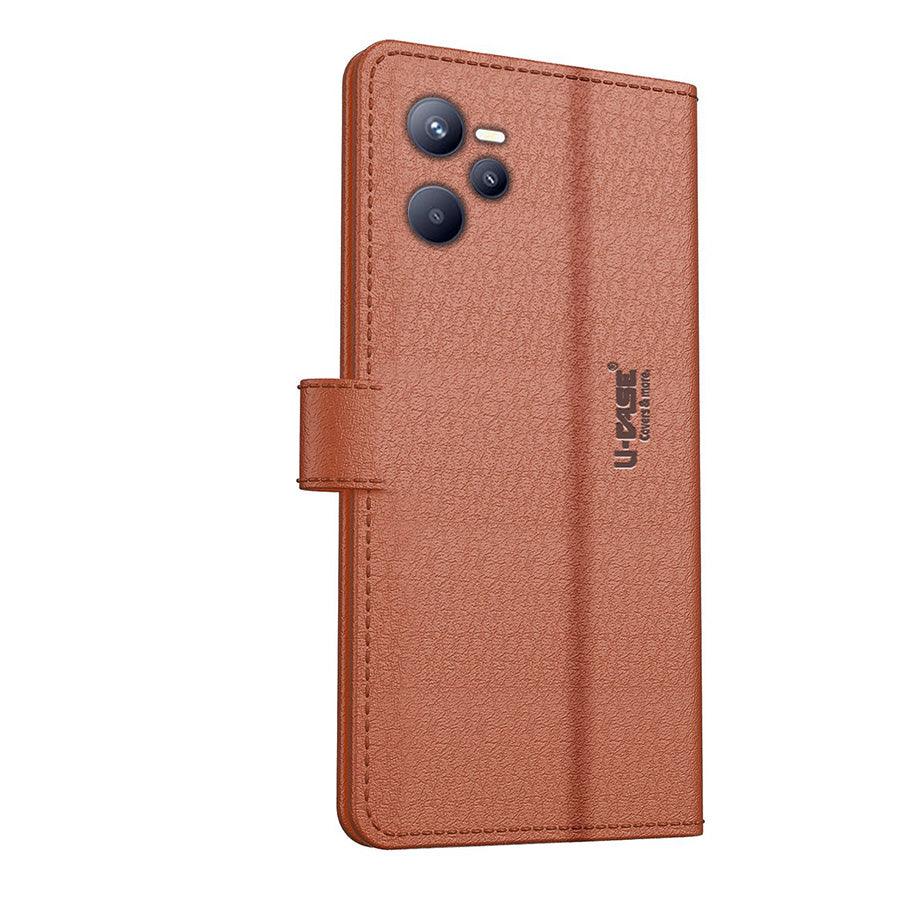 U-CASE Flip Cover for Realme C35 Vegan Foldable Stand & Pocket Magnetic Closure - Aibex