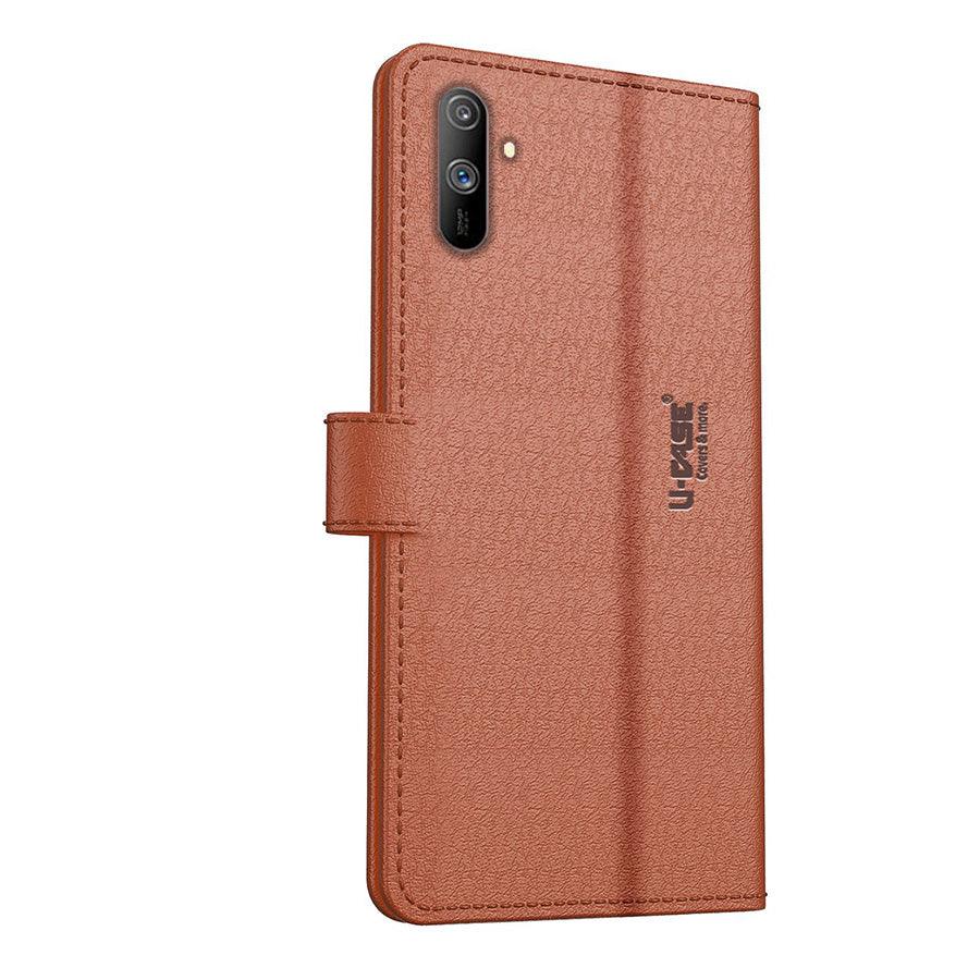 U-CASE Flip Cover for Realme C3 Vegan Foldable Stand & Pocket Magnetic Closure - Aibex