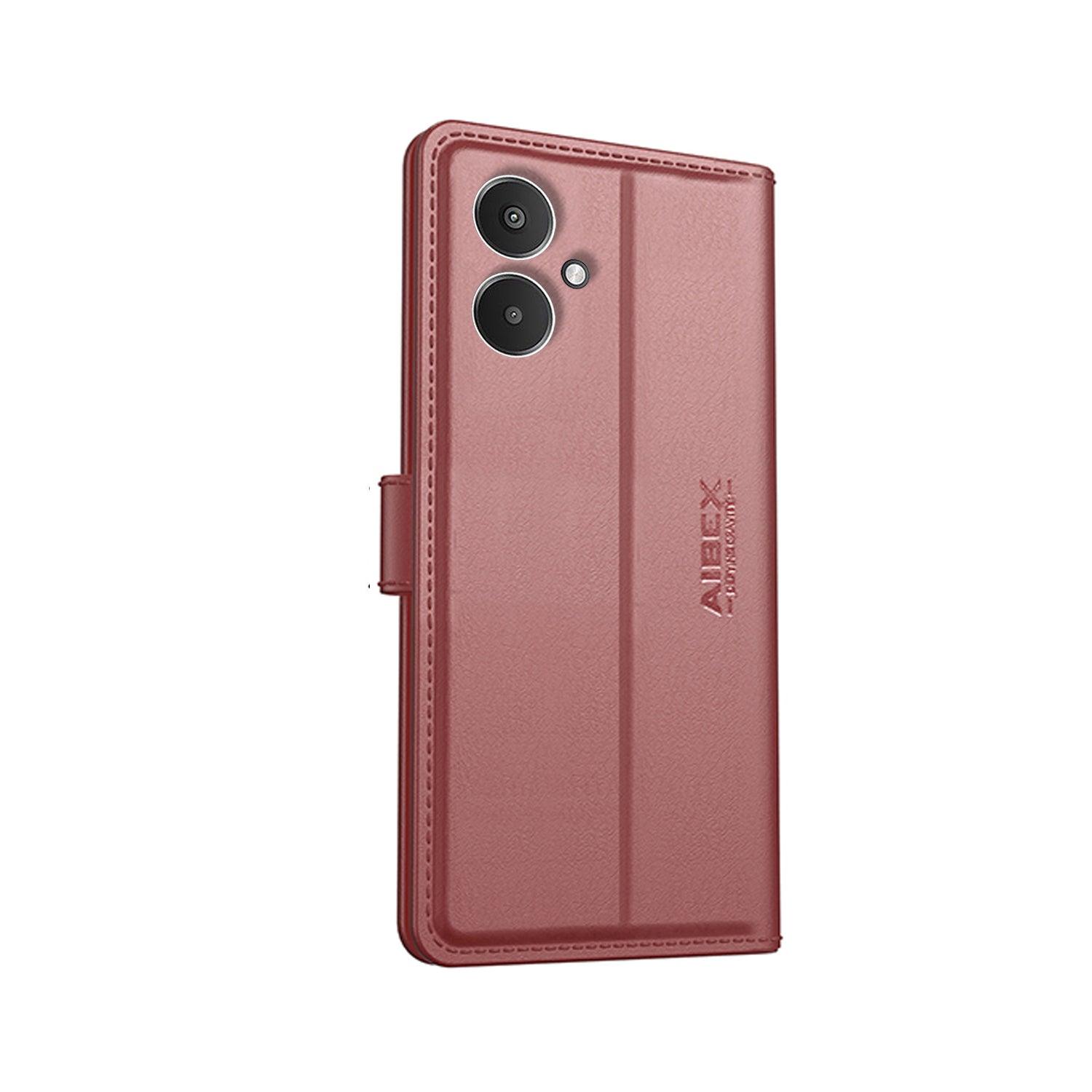 Xiaomi Redmi 13C 5G Aibex PU Leather Flip Cover Foldable Stand & Pocket Magnetic Closure - Aibex