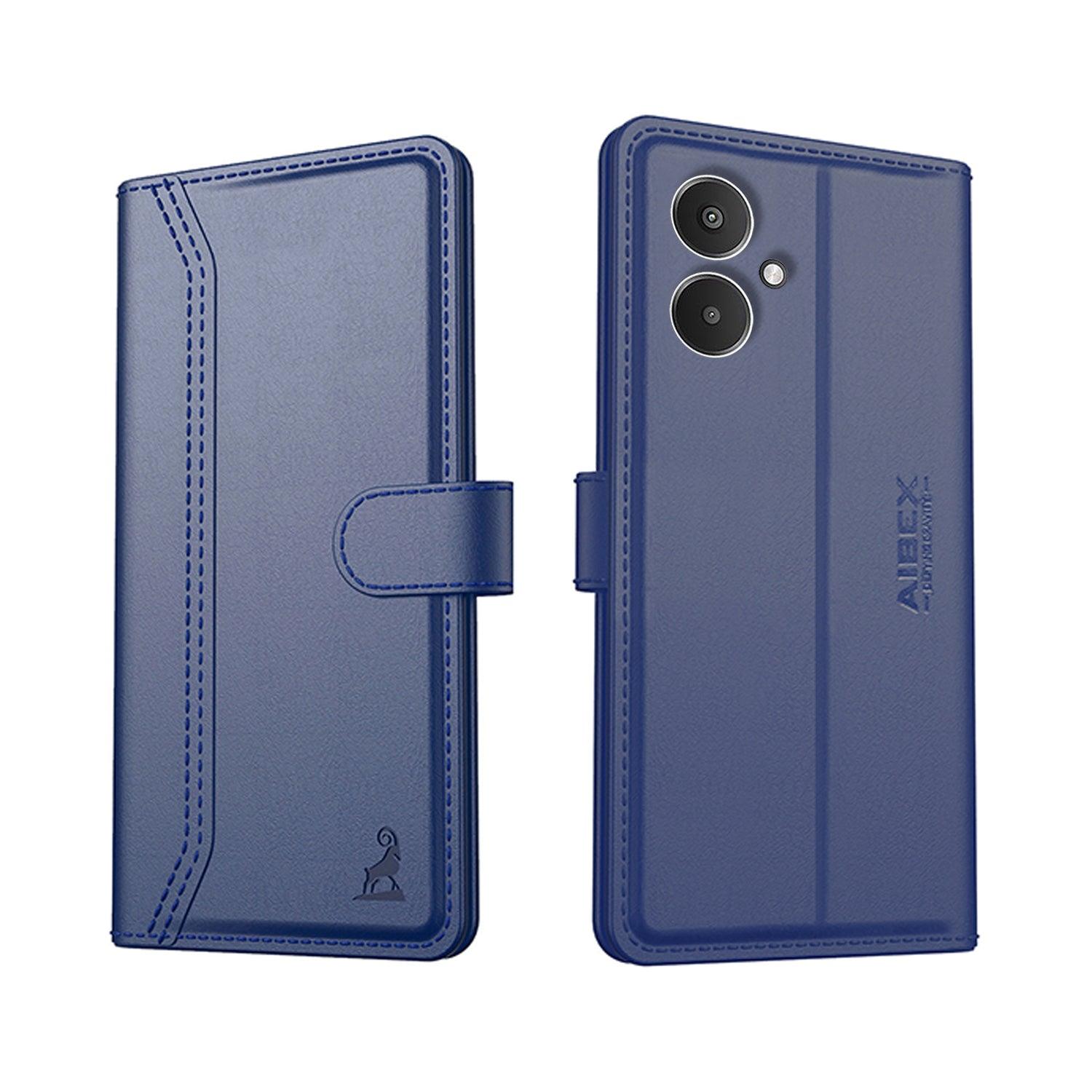 Xiaomi Redmi 13C 5G Aibex PU Leather Flip Cover Foldable Stand & Pocket Magnetic Closure - Aibex