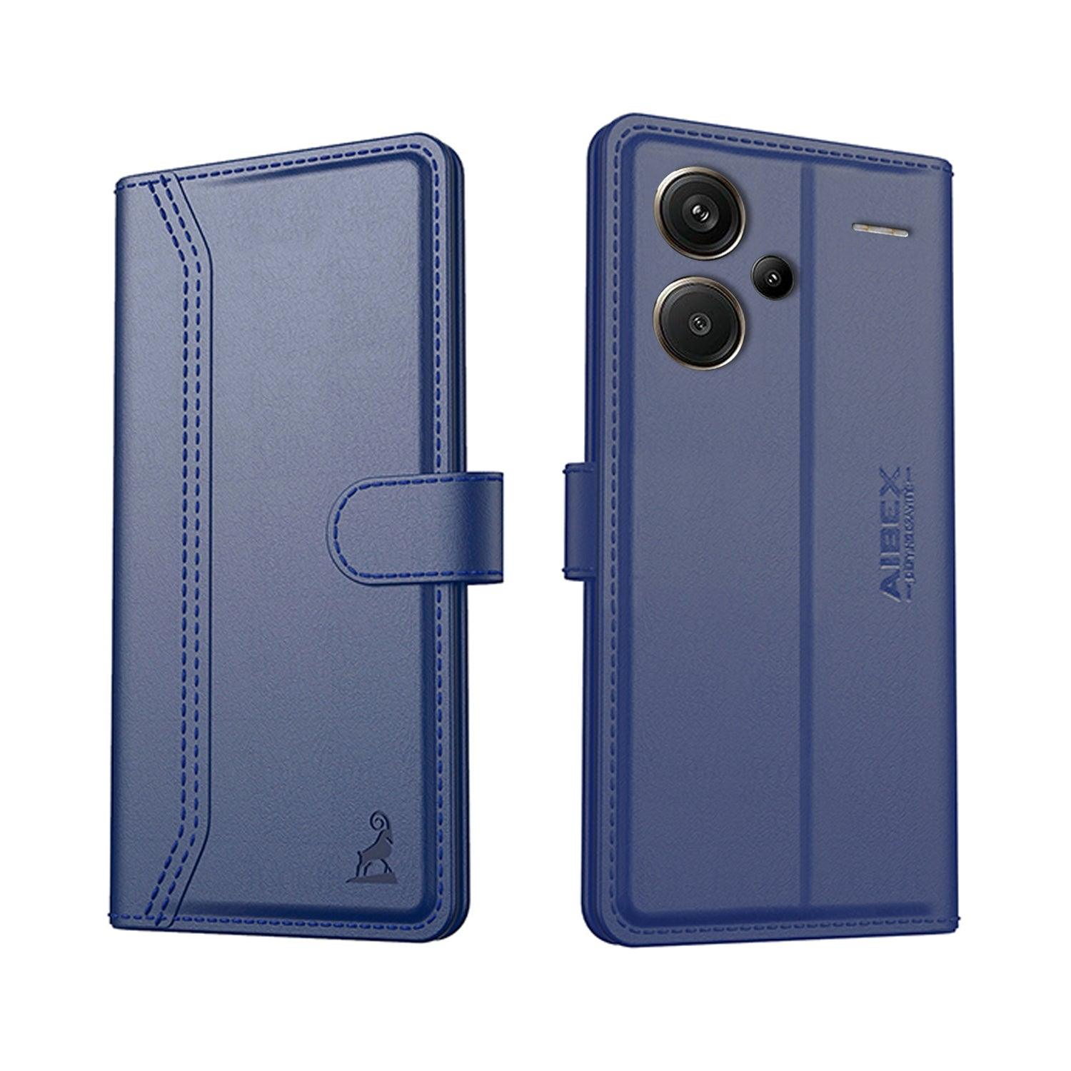 Xiaomi Redmi Note 13 Pro Plus 5G Aibex PU Leather Flip Cover Foldable Stand & Pocket Magnetic Closure - Aibex