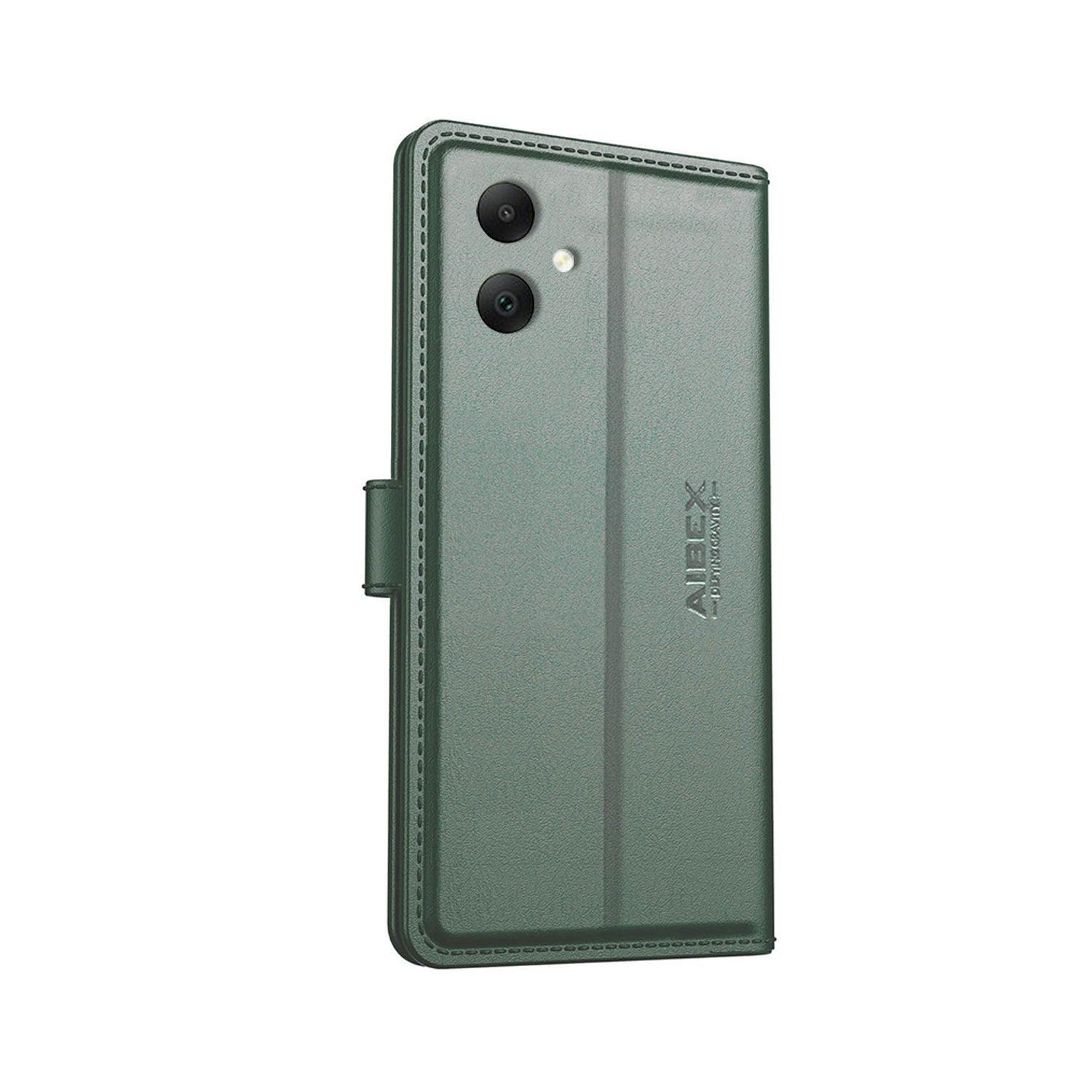 Samsung Galaxy A05 Aibex PU Leather Flip Cover Foldable Stand & Pocket Magnetic Closure - Aibex