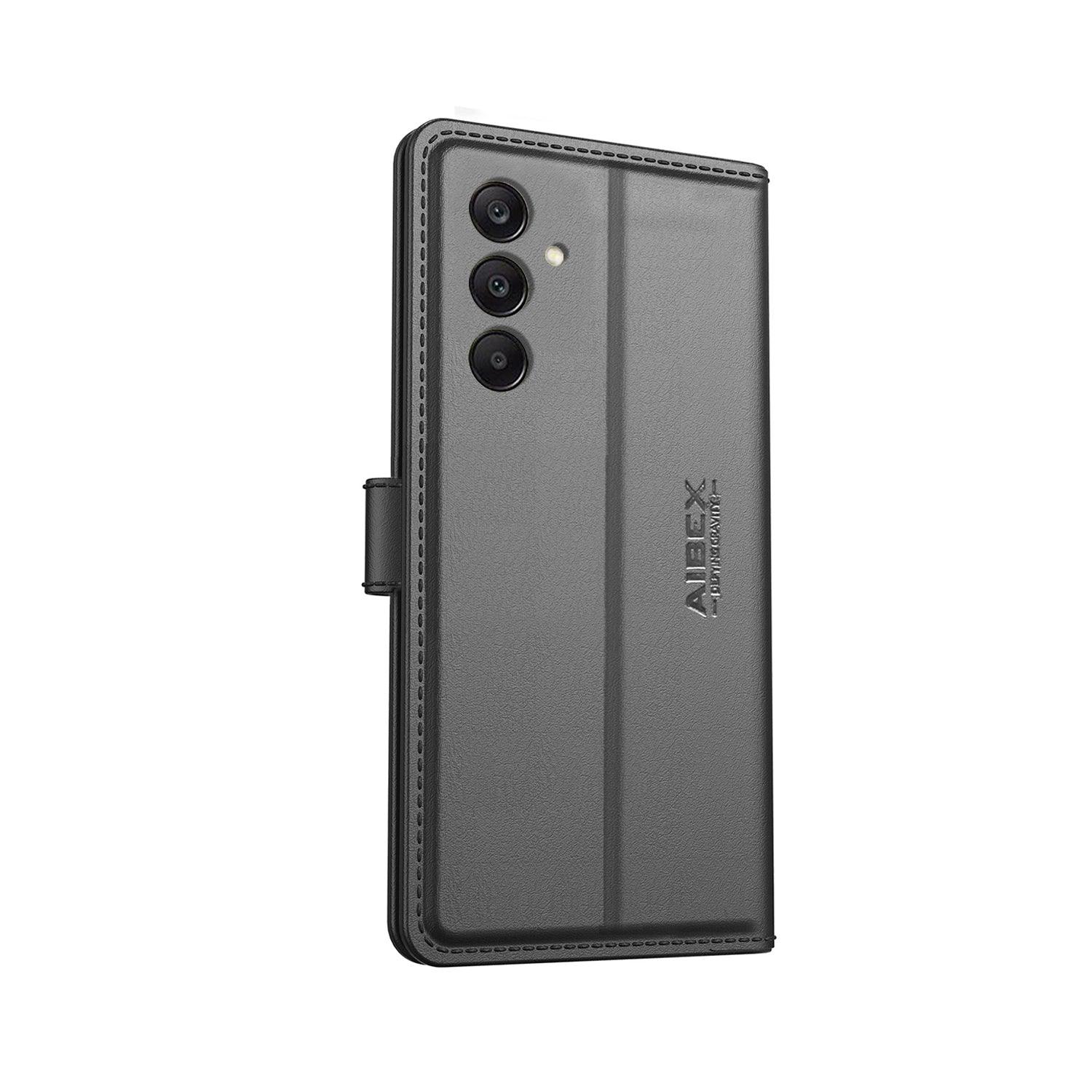 Samsung Galaxy A15 5G Aibex PU Leather Flip Cover Foldable Stand & Pocket Magnetic Closure - Aibex