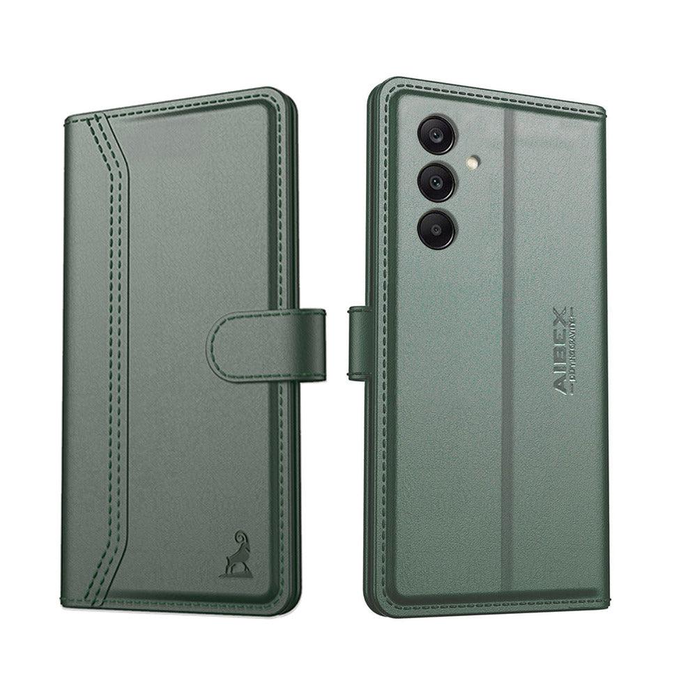 Samsung Galaxy S24 5G Aibex PU Leather Flip Cover Foldable Stand & Pocket Magnetic Closure - Aibex