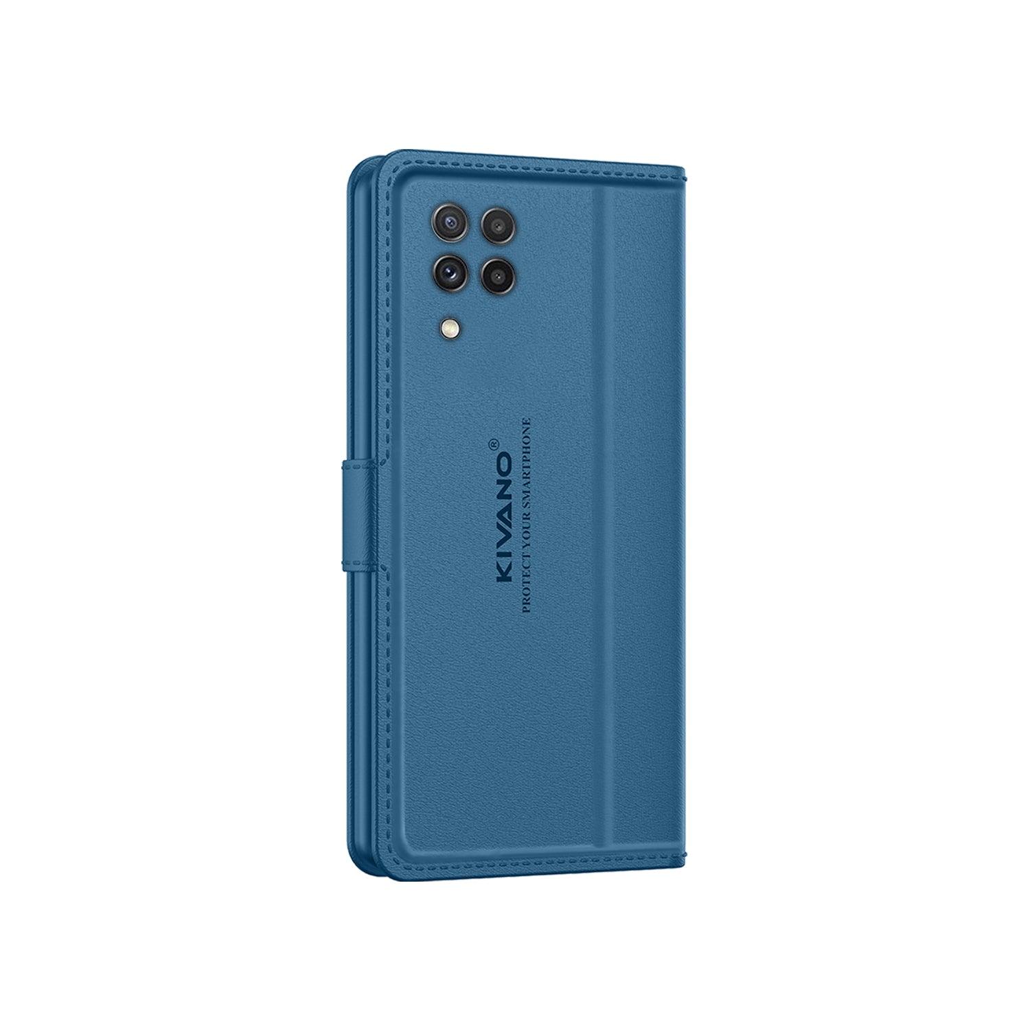 Leather Wallet Case for Samsung Galaxy A22 4G / Samsung Galaxy F22 ?Stylish Flip Folio Cover with Card Holder, Stand-KIVANO LUXE - Aibex