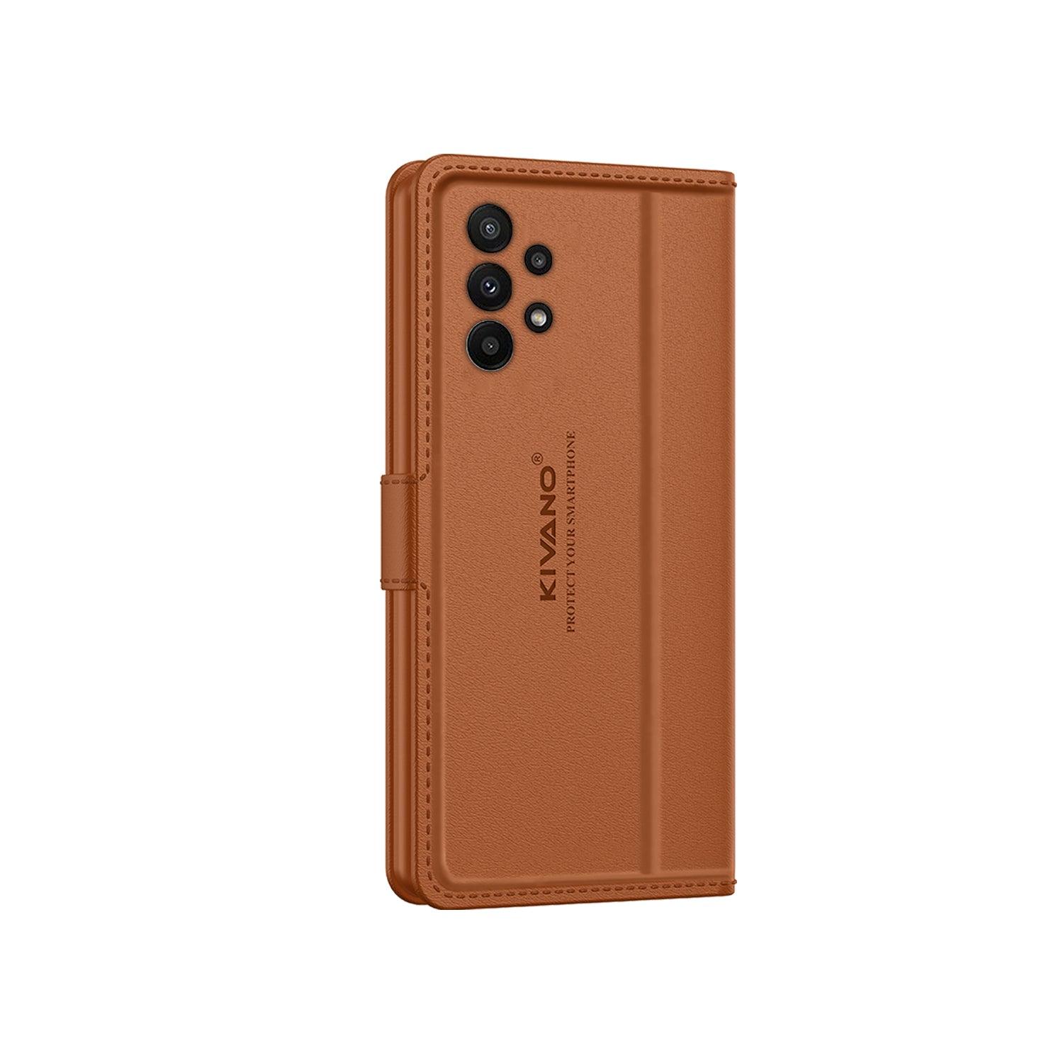 Leather Wallet Case for Samsung Galaxy A23 4G ?Stylish Flip Folio Cover with Card Holder, Stand -KIVANO LUXE - Aibex