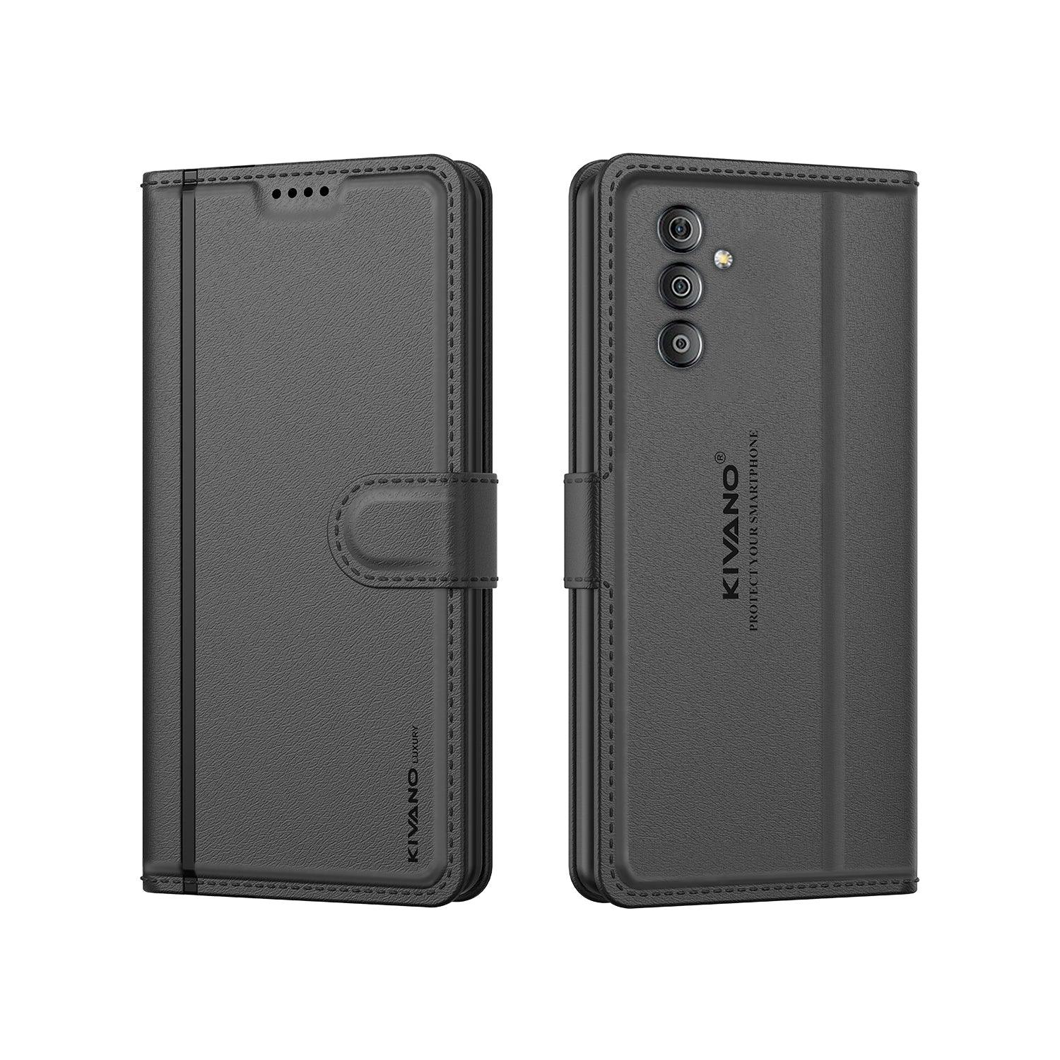 Leather Wallet Case for Samsung Galaxy F23 /Samsung Galaxy F13 4G / Samsung Galaxy M13 4G ?Stylish Flip Folio Cover with Card Holder, Stand-KIVANO LUXE - Aibex