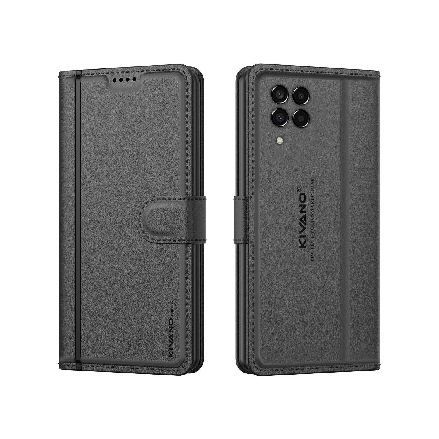 Leather Wallet Case for Samsung Galaxy M33 5G ?Stylish Flip Folio Cover with Card Holder, Stand -KIVANO LUXE - Aibex