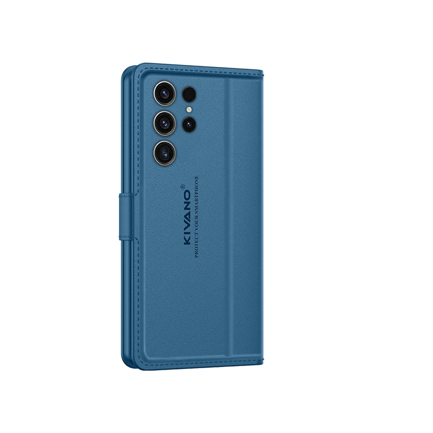 Leather Wallet Case for Samsung Galaxy S23 Ultra 5G ?Stylish Flip Folio Cover with Card Holder, Stand -KIVANO LUXE - Aibex