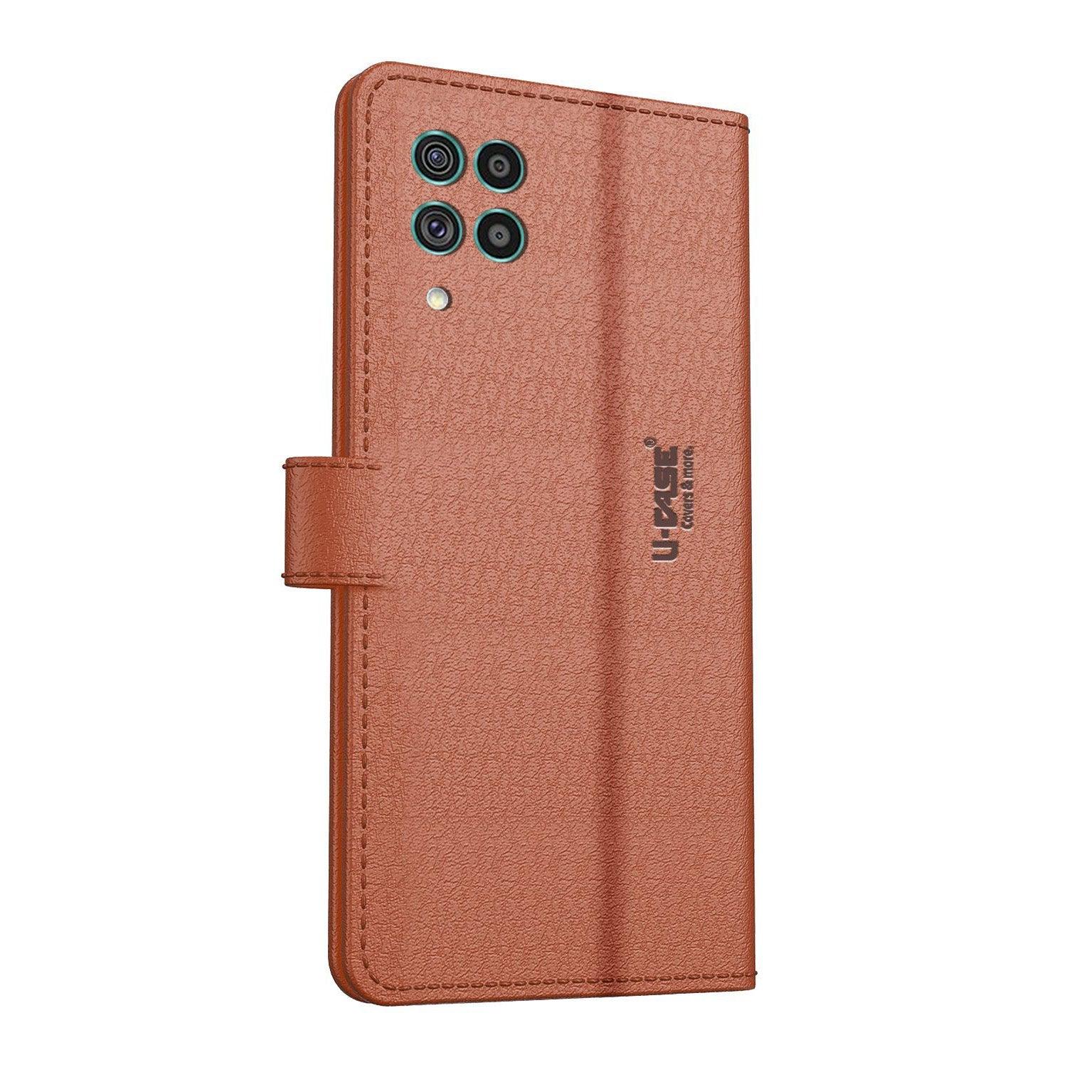 U-CASE Magnetic Flip Cover for Samsung Galaxy F62 Vegan Foldable Stand & Pocket Magnetic Closure - Aibex