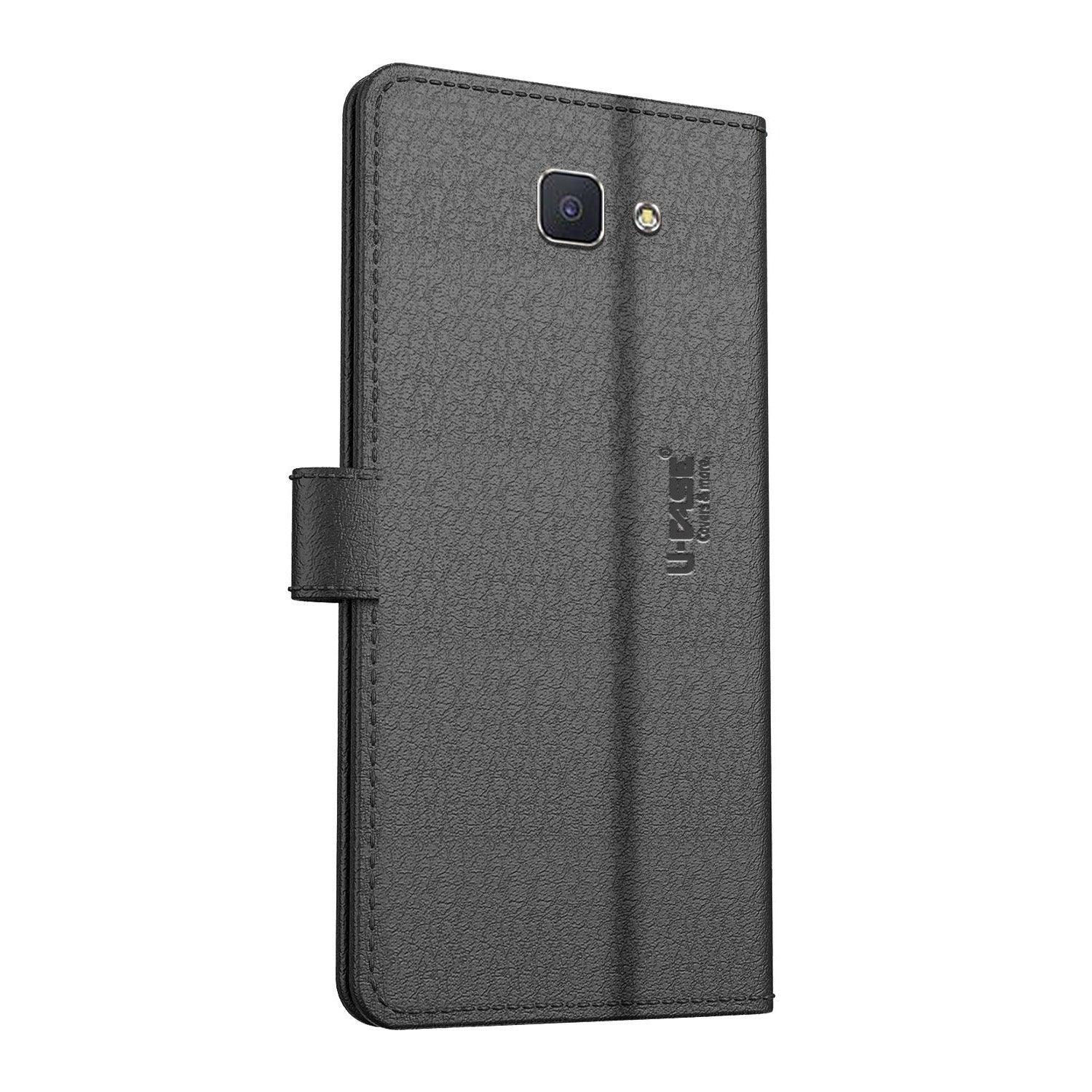 U-CASE Magnetic Flip Cover for Samsung Galaxy J7 Prime / J7 Prime 2 / On NXT Vegan Foldable Stand & Pocket Magnetic Closure - Aibex