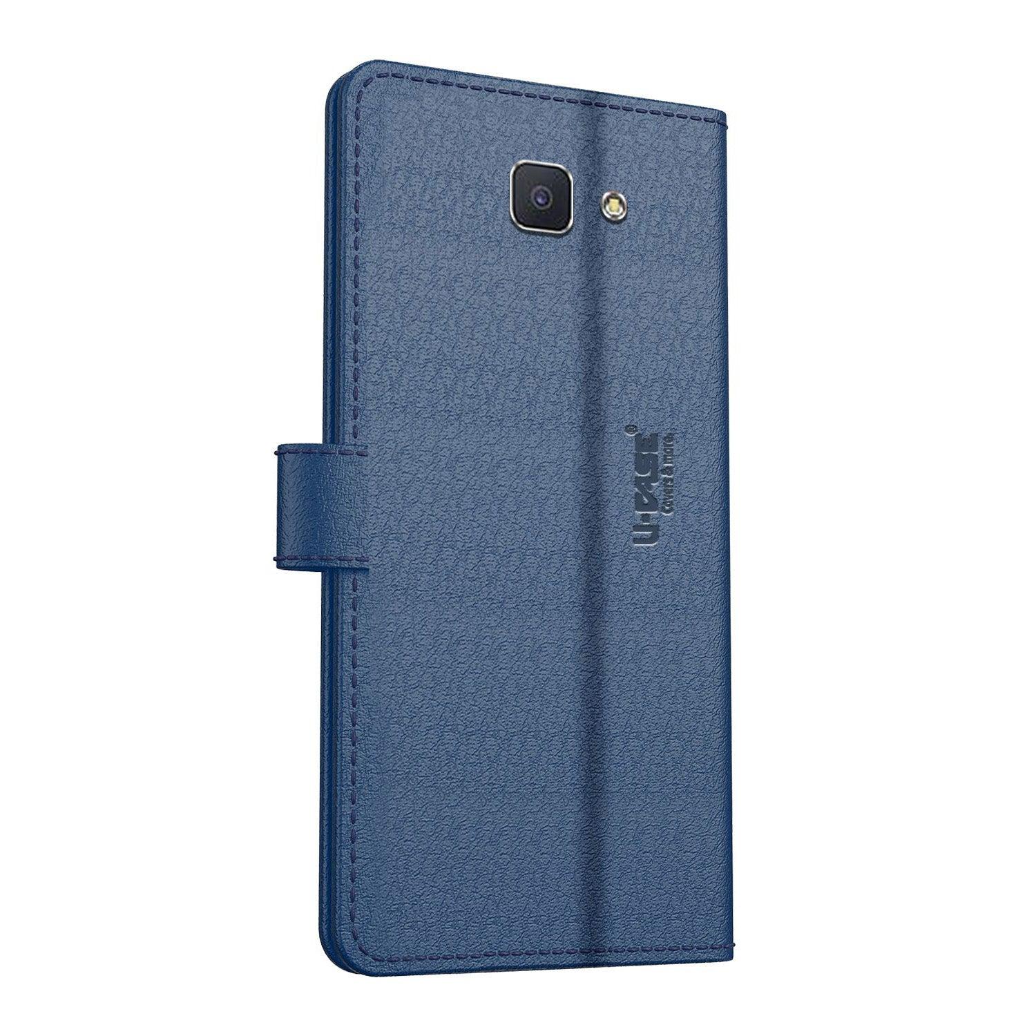 U-CASE Magnetic Flip Cover for Samsung Galaxy J5 Prime Vegan Foldable Stand & Pocket Magnetic Closure - Aibex