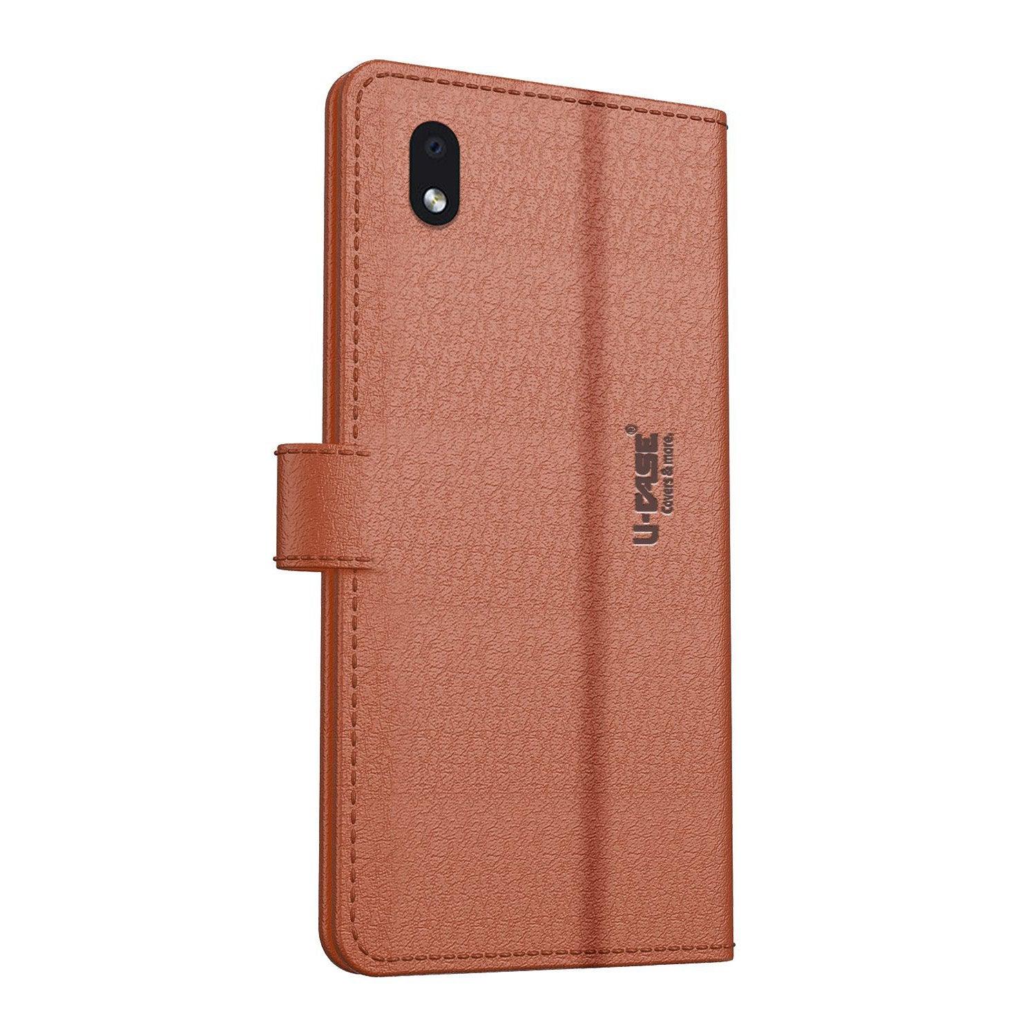 U-CASE Magnetic Flip Cover for Samsung Galaxy M01 Core Vegan Foldable Stand & Pocket Magnetic Closure - Aibex