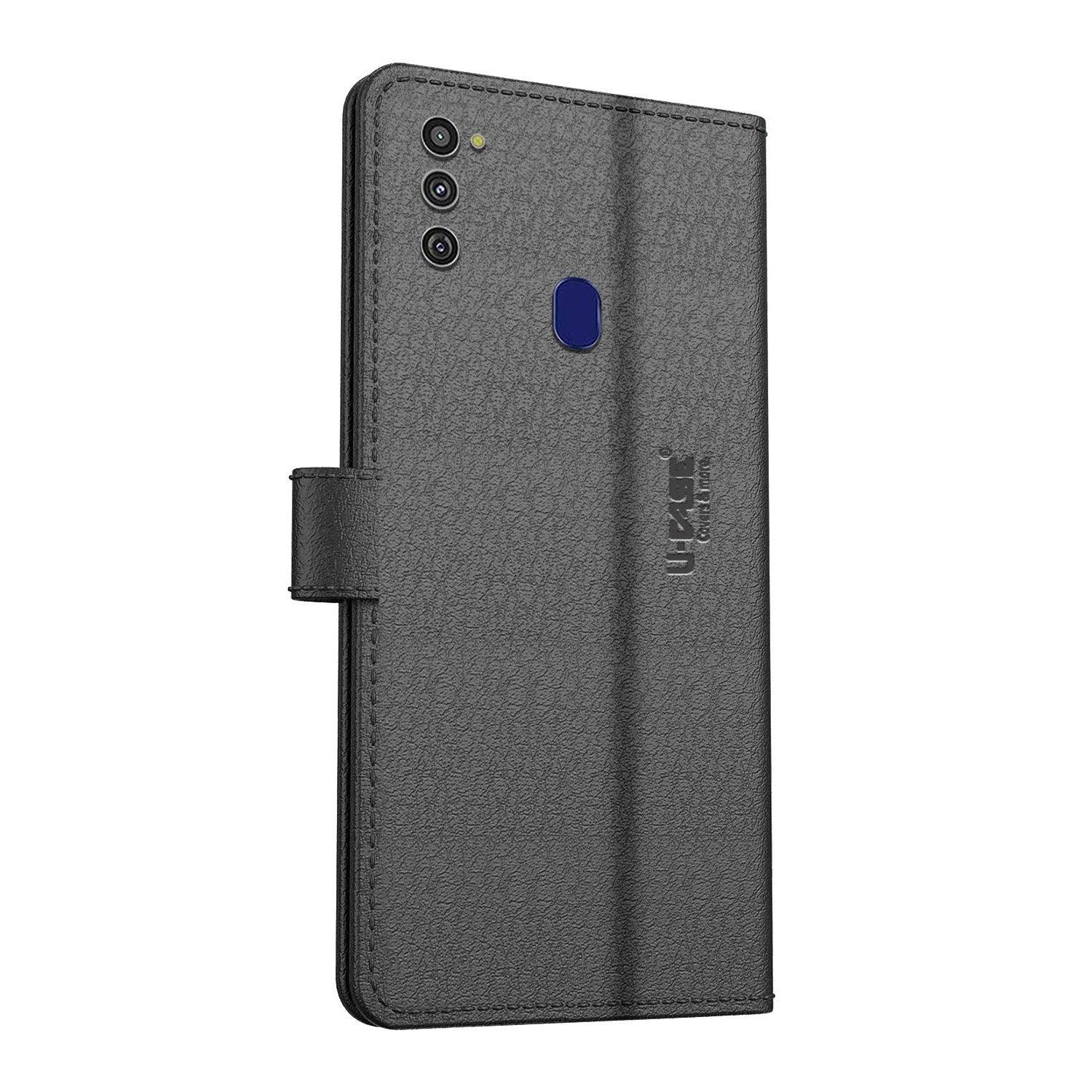 U-CASE Magnetic Flip Cover for Samsung Galaxy M21 /M30s Vegan Foldable Stand & Pocket Magnetic Closure - Aibex