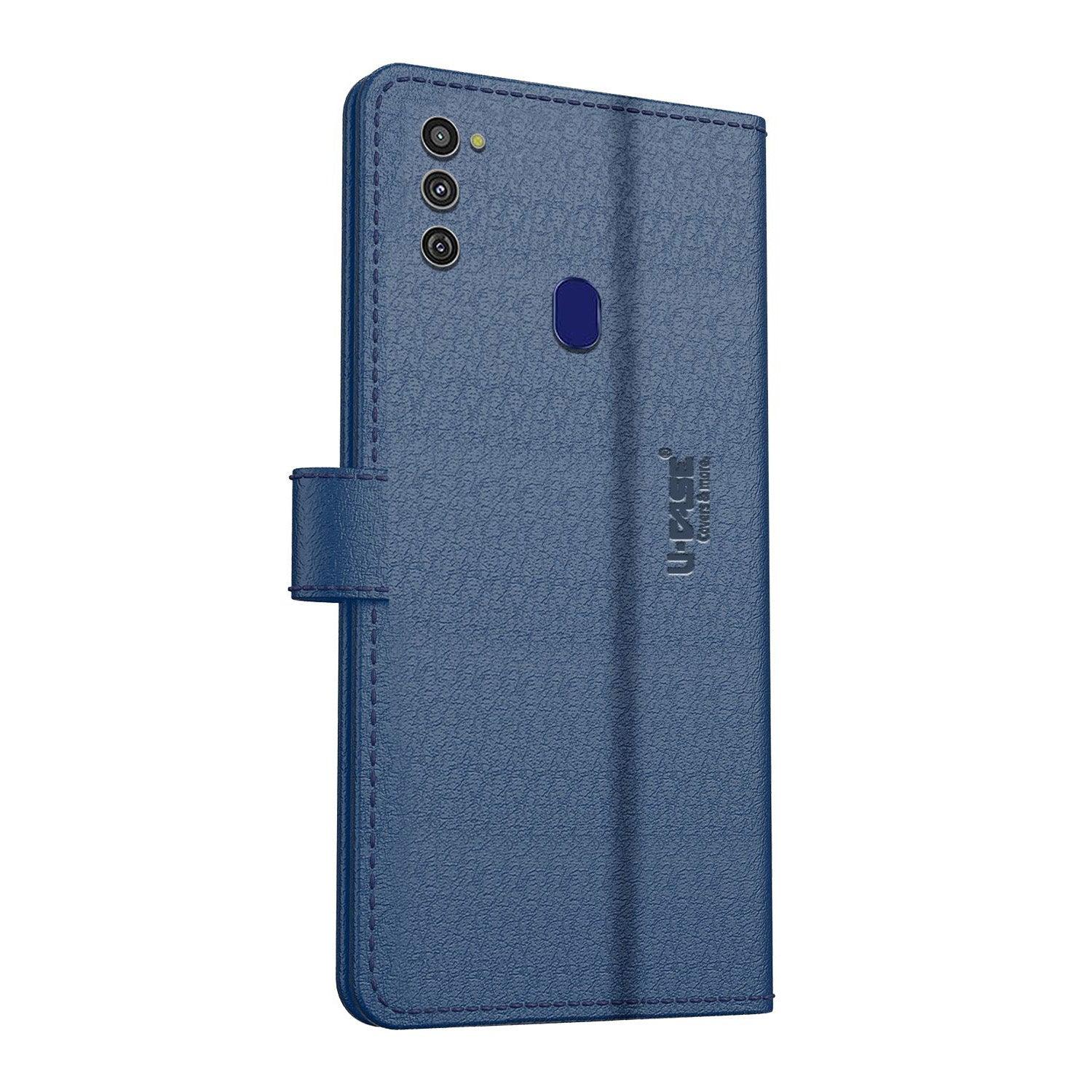 U-CASE Magnetic Flip Cover for Samsung Galaxy M21 /M30s Vegan Foldable Stand & Pocket Magnetic Closure - Aibex