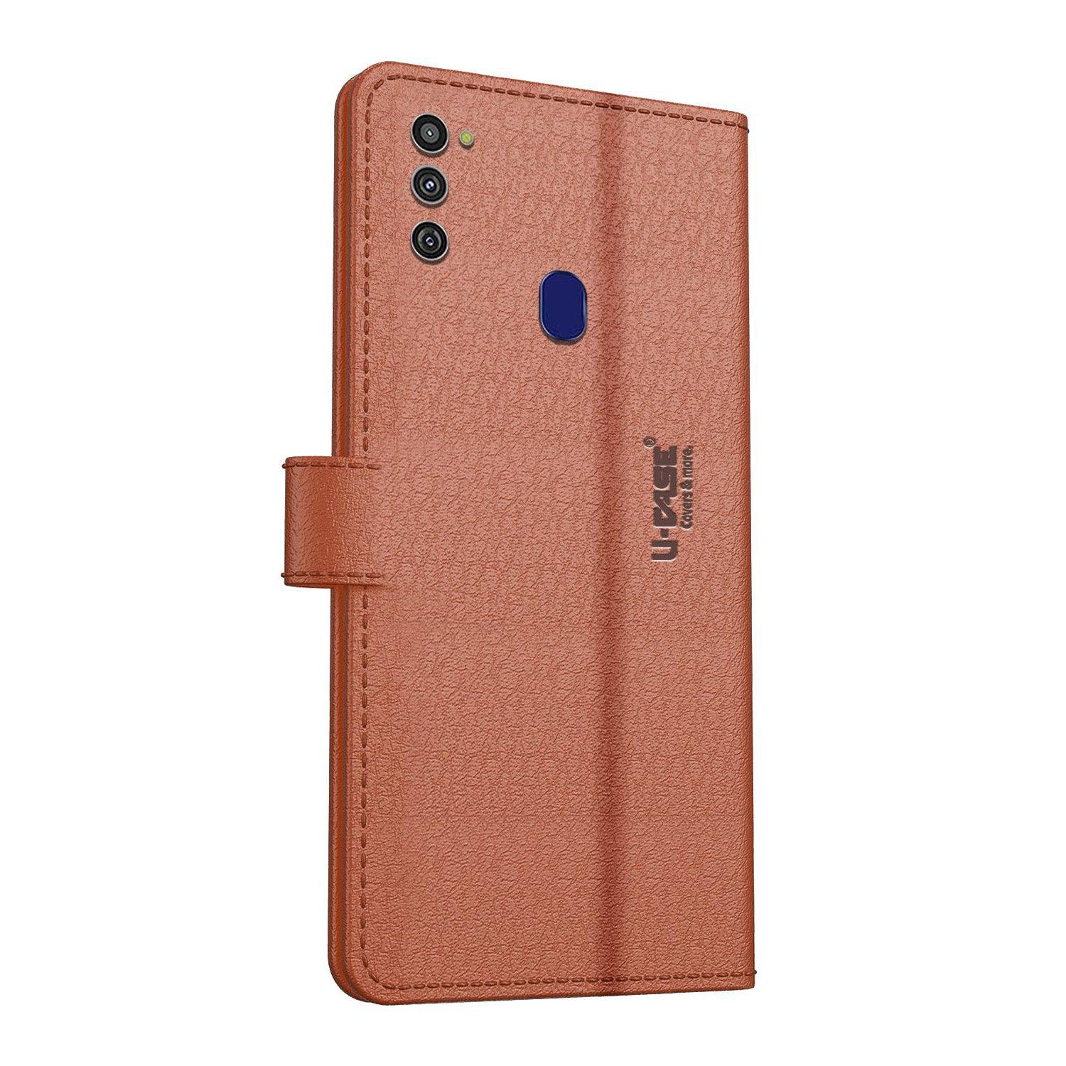 U-CASE Magnetic Flip Cover for Samsung Galaxy M21 /M30s Vegan Foldable Stand & Pocket Magnetic Closure - Aibex