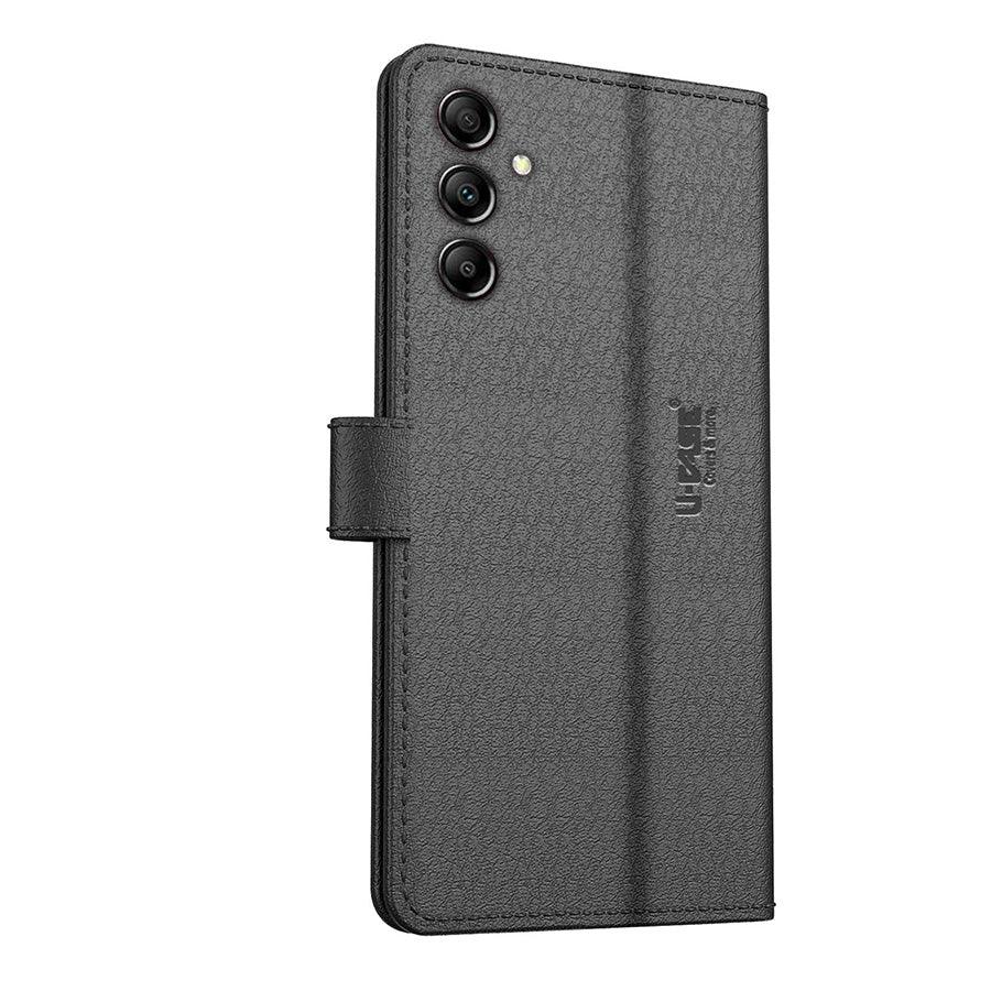 U-CASE Flip Cover for Samsung Galaxy A14 5G Vegan Foldable Stand & Pocket Magnetic Closure - Aibex