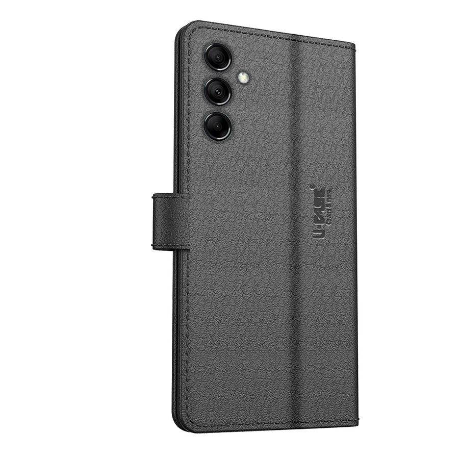U-CASE Flip Cover for Samsung Galaxy M14 5G Vegan Foldable Stand & Pocket Magnetic Closure - Aibex