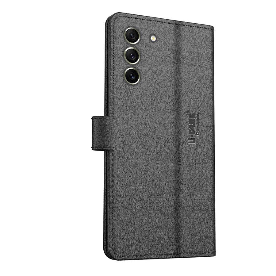 U-CASE Flip Cover for Samsung Galaxy S21 FE 5G Vegan Foldable Stand & Pocket Magnetic Closure - Aibex