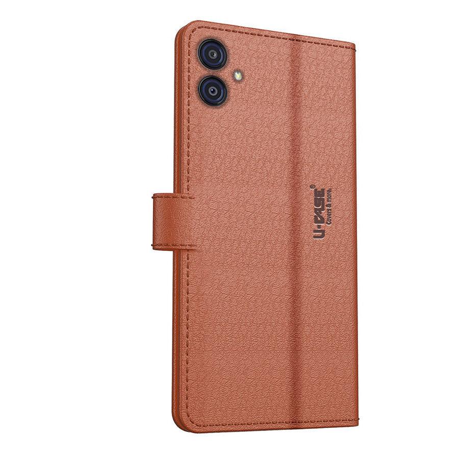 U-CASE Flip Cover for Samsung Galaxy M04 / A04 / F04 / A04e Vegan Foldable Stand & Pocket Magnetic Closure - Aibex