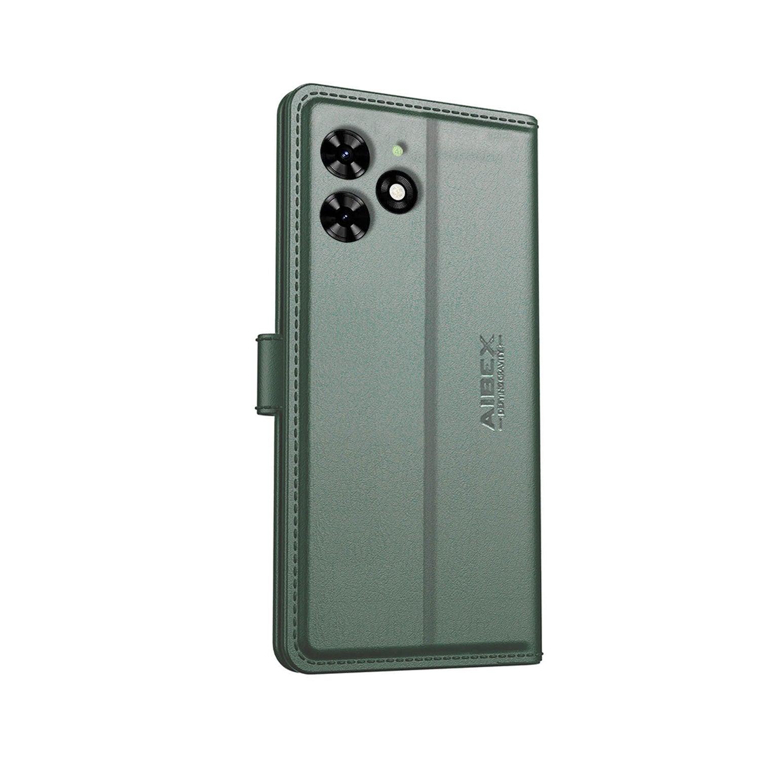 Tecno Spark Go 4G (2024) Aibex PU Leather Flip Cover Foldable Stand & Pocket Magnetic Closure - Aibex