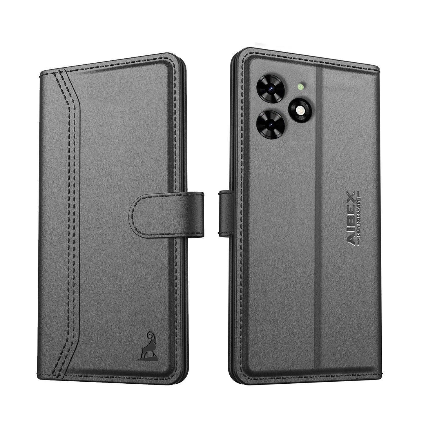 Tecno Spark Go 4G (2024) Aibex PU Leather Flip Cover Foldable Stand & Pocket Magnetic Closure - Aibex