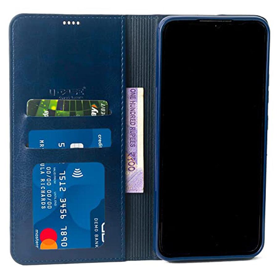 U-CASE Magnetic Flip Cover for Samsung Galaxy J8 / A6+ / ON 8 (2018) Vegan Foldable Stand & Pocket Magnetic Closure - Aibex