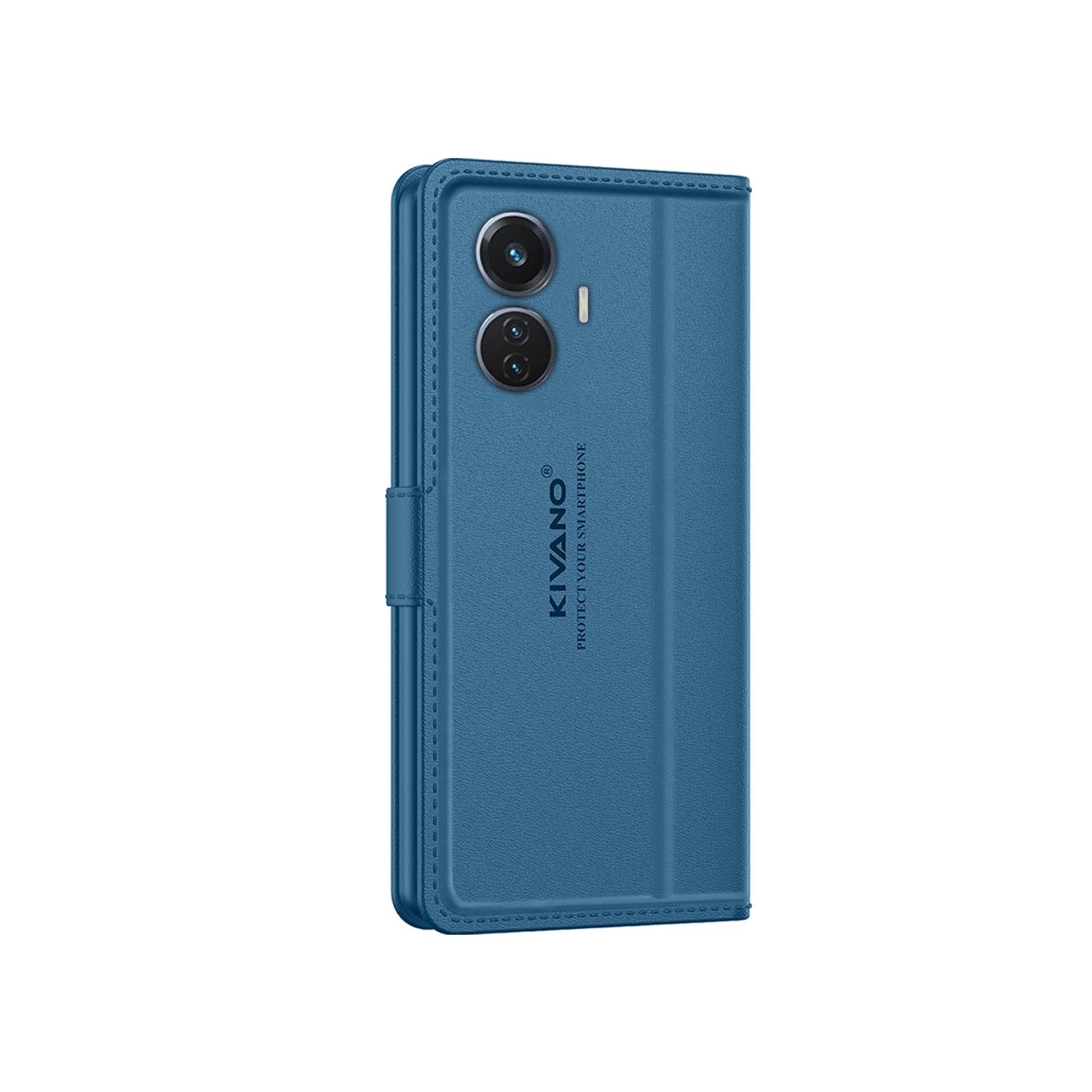 Leather Wallet Case for Vivo T1 44W / Vivo T1 4G ?Stylish Flip Folio Cover with Card Holder, Stand -KIVANO LUXE - Aibex