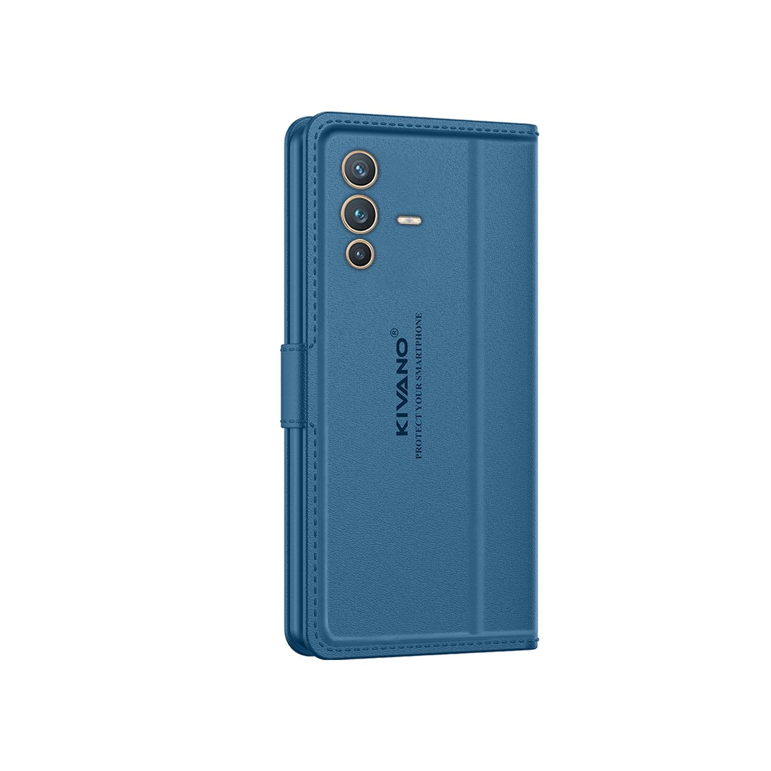 Leather Wallet Case for Vivo V23 Pro ?Stylish Flip Folio Cover with Card Holder, Stand -KIVANO LUXE - Aibex