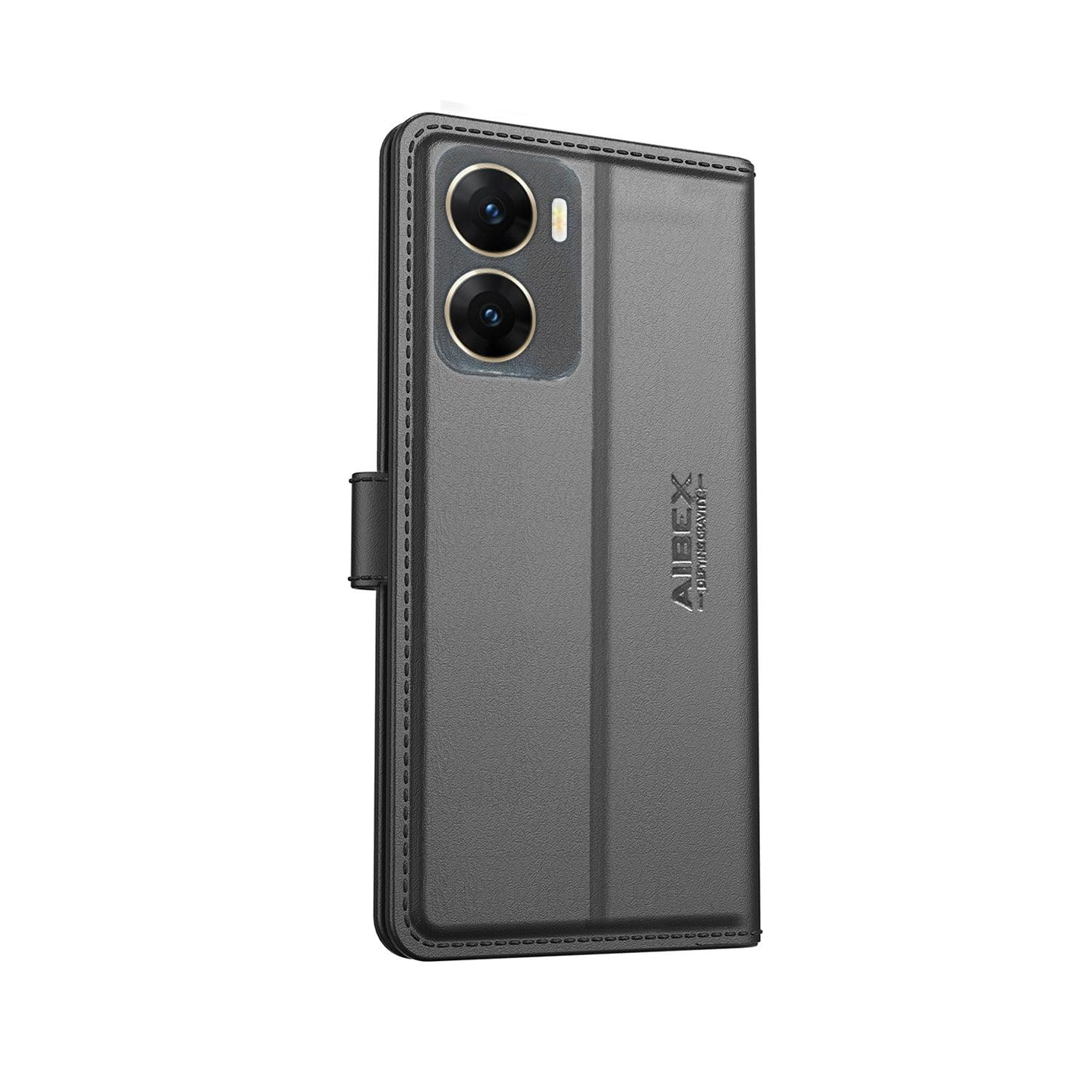 Vivo V29E 5G Aibex PU Leather Flip Cover Foldable Stand & Pocket Magnetic Closure - Aibex