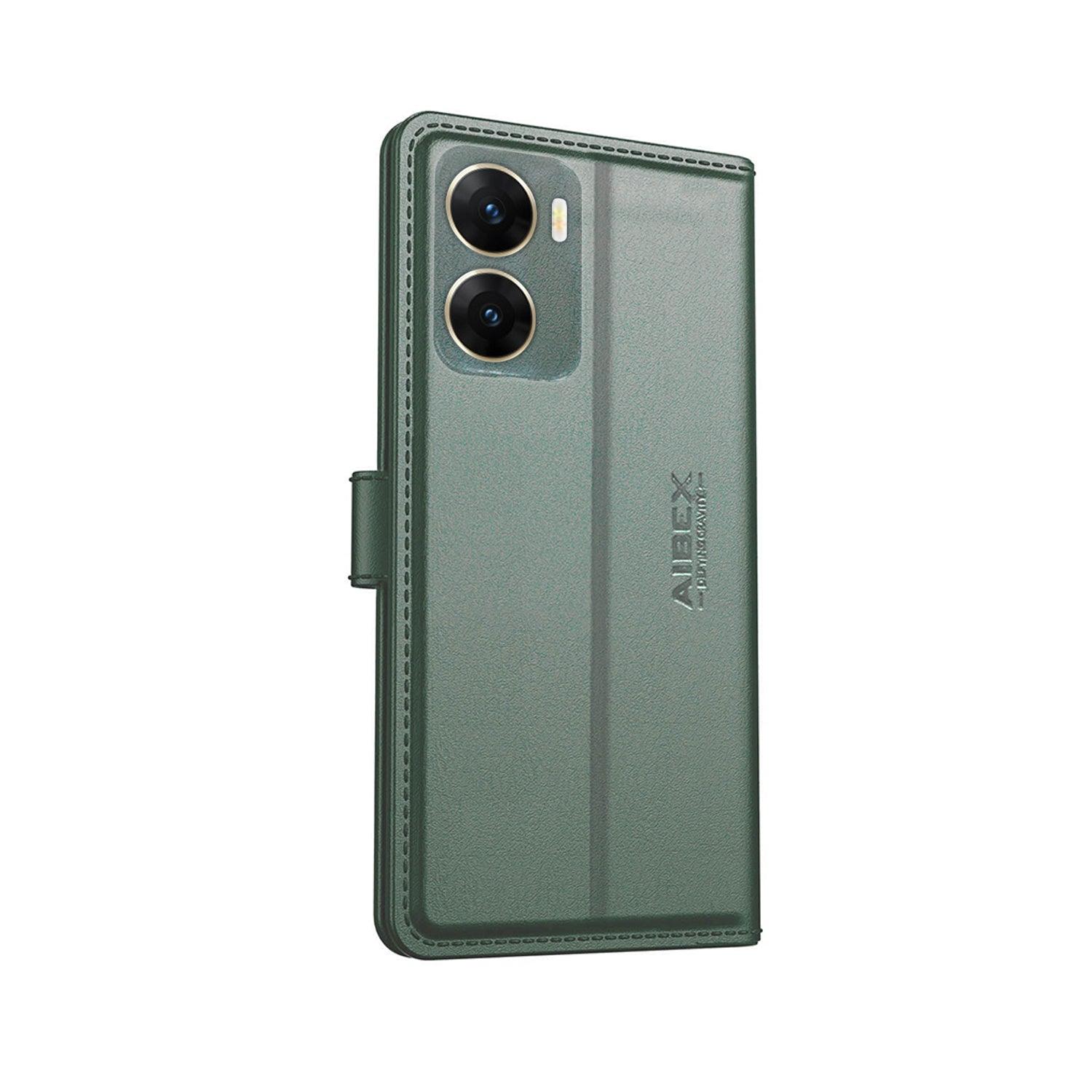 Vivo V29E 5G Aibex PU Leather Flip Cover Foldable Stand & Pocket Magnetic Closure - Aibex